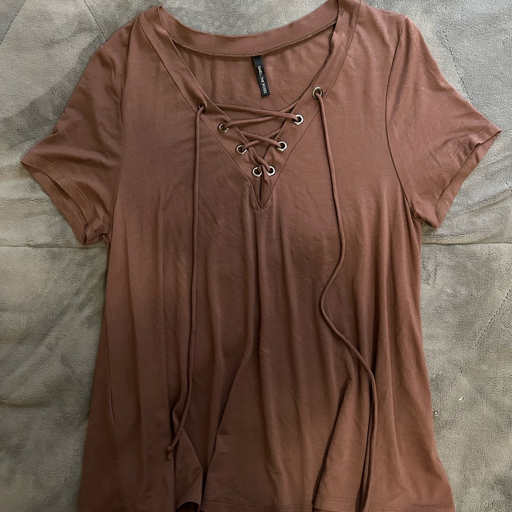 Brown flowy top - very soft